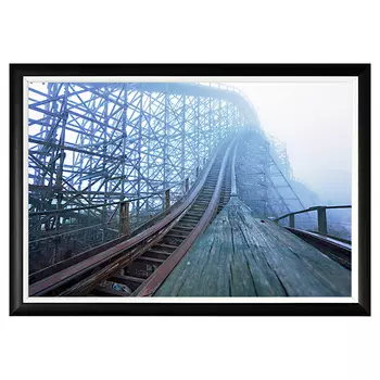 Арт-постер японские горки в черной рамке