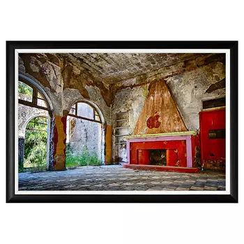 Арт-постер руины острова родос в черном багете