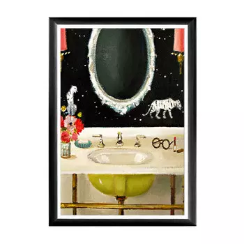 Арт-постер саблезубый тигр в раме из полистирола