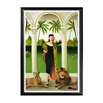 Арт-постер светская львица в раме из полистирола