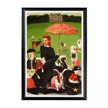 Арт-постер версаль посиделки в черной раме