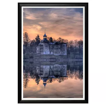 Арт-постер вилла киви в черном багете
