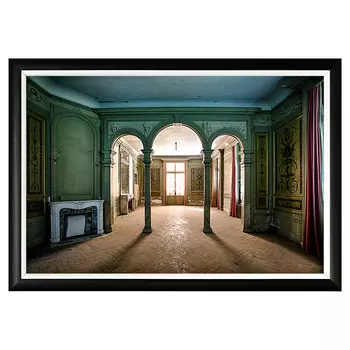 Арт-постер замок фазанов в черном багете