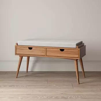 Банкетка Aura с ящиками натуральный дуб