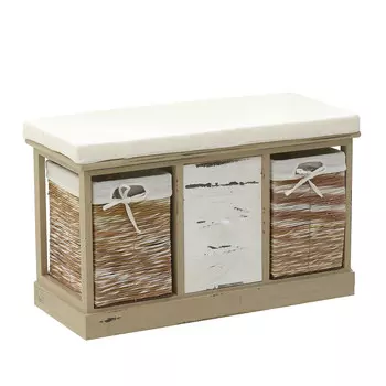 Банкетка-бокс бело-коричневого цвета