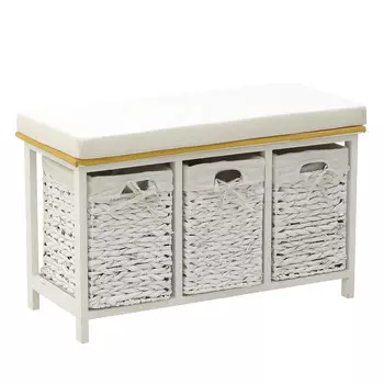 Банкетка-бокс с плетенными корзинами