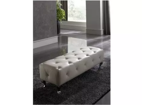 Банкетка из белой экокожи