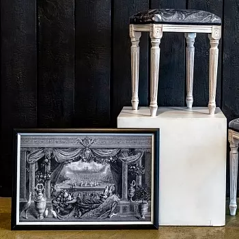 Банкетка лувр Petit с корпусом из натурального бука