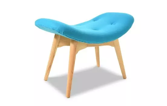 Банкетка Phyllis с обивкой из ткани голубого цвета