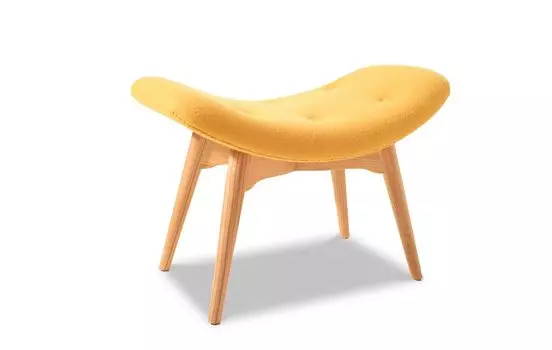 Банкетка Phyllis с обивкой из ткани желтого цвета