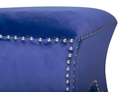 Банкетка с обивкой из велюра синего цвета