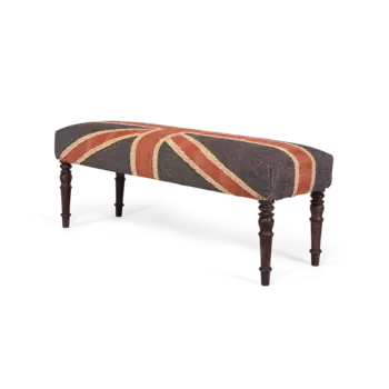 Банкетка Union Jack из ткани и массива дерева