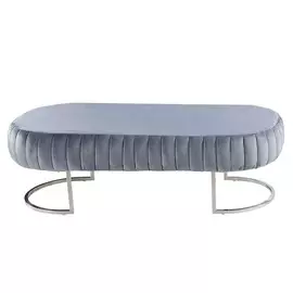 Банкетка велюр серо-голубого цвета