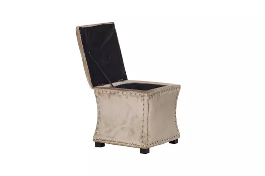 Банкетка велюровая с крышкой бежевого цвета