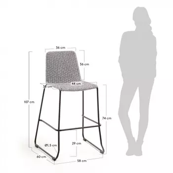 Барный стул Meggie светло-серого цвета