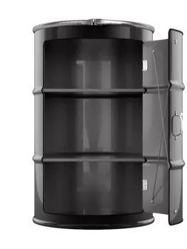 Бочка-шкаф с дверью и полками Chanel l черного цвета