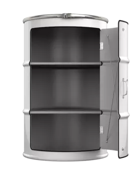 Бочка-шкаф с дверью и полками Chanel xl белого цвета