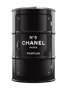 Бочка-шкаф с дверью и полками Chanel xl черного цвета