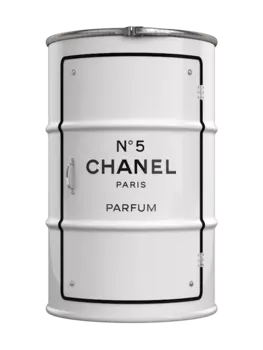 Бочка-шкаф с дверью и полками Chanel l белого цвета