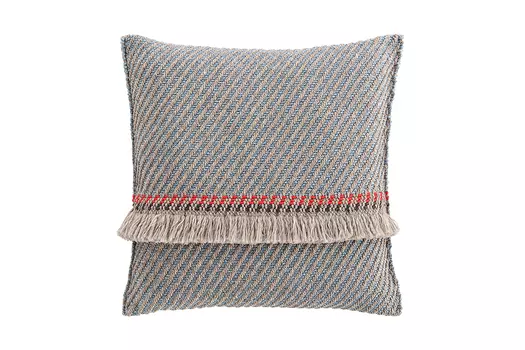 Большая подушка Diagonal Almond-Blue голубого цвета