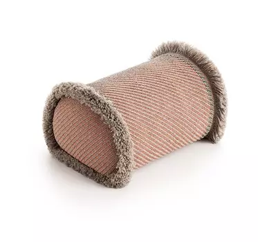 Большая подушка-рол Diagonal Almond-Peach розового цвета