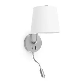Бра с ридером Faro Berni с белым абажуром