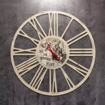 Часы настенные из дерева алиса в стране чудес