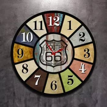 Часы настенные Route 66 в стиле ретро