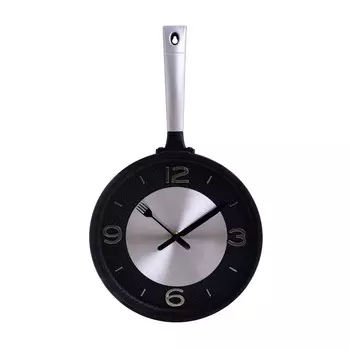 Часы настенные с кварцевым механизмом черно-серебристого цвета