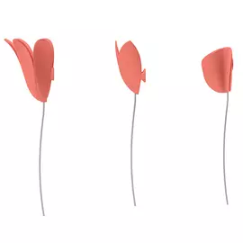 Декор для стен Bloomer из девяти элементов кораллового цвета