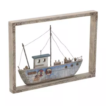 Декор настенный лодка из дерева