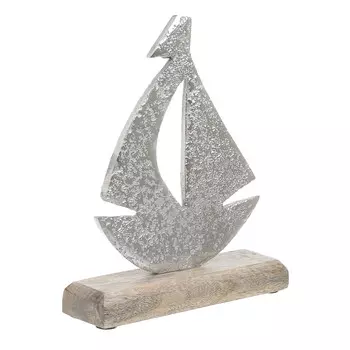 Декор настольный лодка из дерева и алюминия