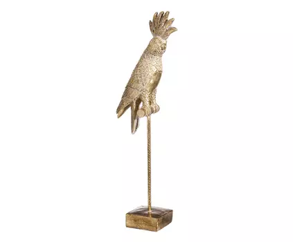 Декор настольный попугай золотого цвета