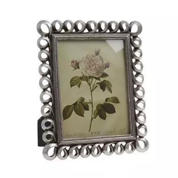 Деревянная фоторамка серебристая