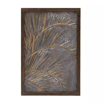 Деревянное панно коричнево-золотого цвета