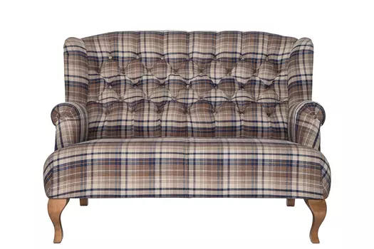 Диван 2-х местный из дерева и ткани