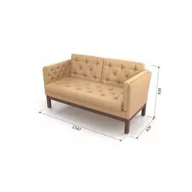 Диван айверс м из массива сосны с обивкой бежевая рогожка