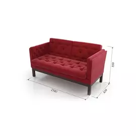 Диван айверс м из массива сосны с обивкой красный шенилл