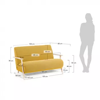 Диван двухместный Marthan горчичного цвета