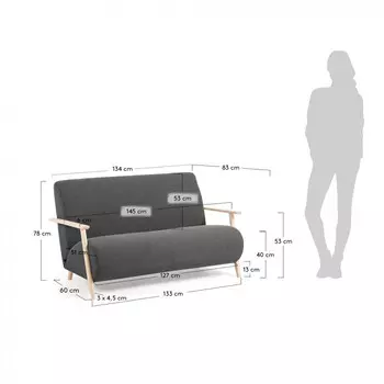 Диван двухместный Marthan графитового цвета