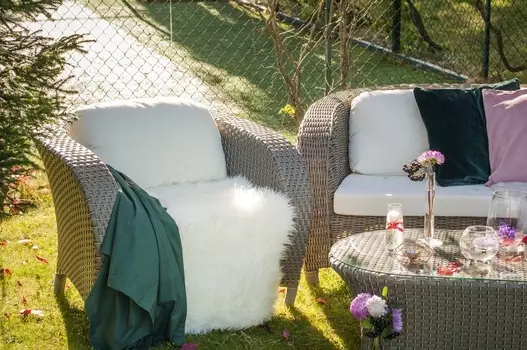 Диван двухместный римини серо - коричневого цвета