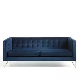 Диван двухместный синего цвета