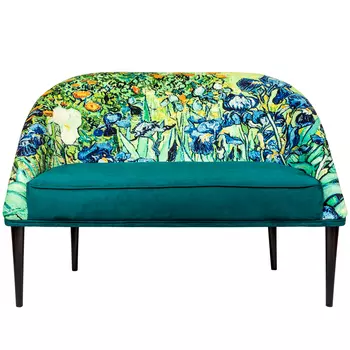 Диван ирисы бирюзовых оттенков