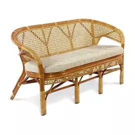 Диван из ротанга пеланги коньячного цвета