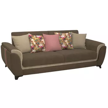 Диван-книжка эмма с обивкой из велюра коричневого цвета