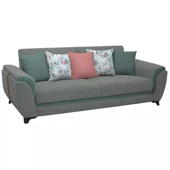 Диван-книжка эмма с обивкой из велюра серо-зеленого цвета