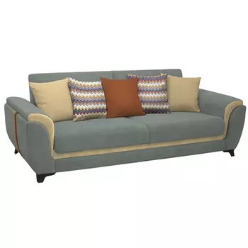 Диван-книжка эмма с обивкой из велюра серо-бежевого цвета