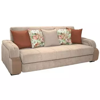 Диван-книжка николь с обивкой из велюра бежевого цвета