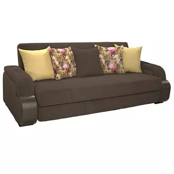 Диван-книжка николь с обивкой из велюра коричневого цвета