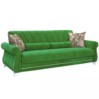 Диван-книжка роуз в обивке из велюра зеленого цвета